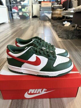 Big Kids' Nike Dunk Low Shoes - Fir/White/University Red